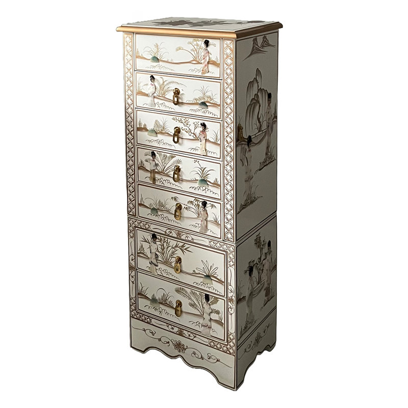 Freestanding Mother Of Pearl Jewellery Box Armoire 