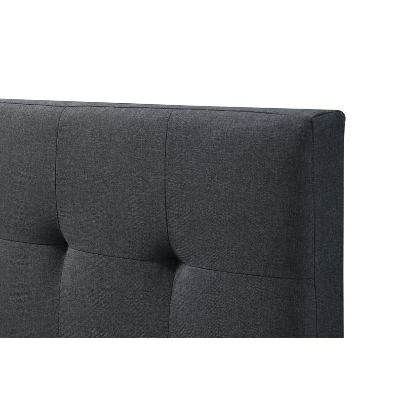 Upholstered Platform Bed, Queen, Charcoal Gray