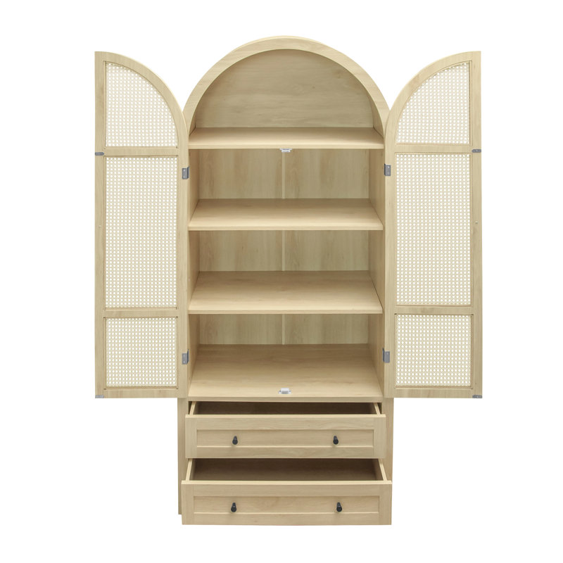 Armoire de rangement arquée 70,28 po avec 2 tiroirs, tablettes réglables, porte, hauteur 69,02 po, largeur 15,29 po, profondeur 30,97 po, charnière en métal polyvalente pour garde-manger polyvalente, processus, espace pour robot nettoyeur