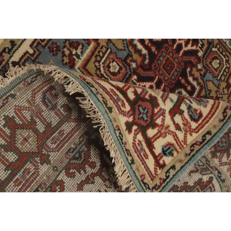 Tapis unique en coton 6 pi 1 po x 4 pi 0 po bleu marine et bleus