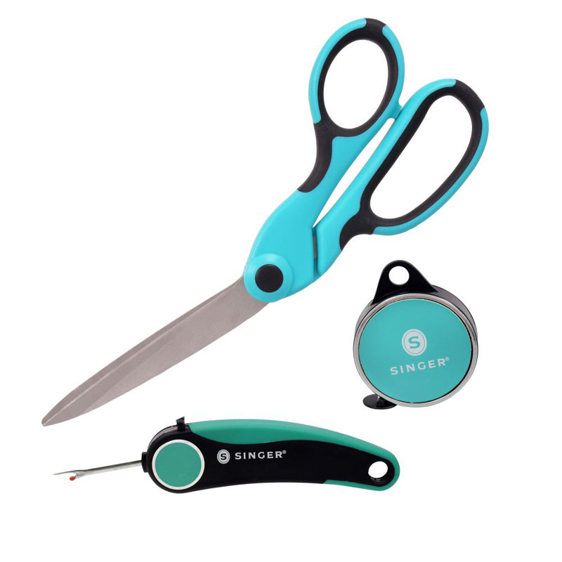 Ensemble de couture Singer Proseries - Ciseaux robustes de 9,5 po, rippeuse et ruban à mesurer