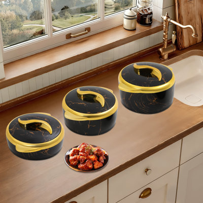 3Pcs Thermal Dish Set With Lids, Food Storage Container, Insulated Food Jars