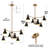 Mantasha 6-Light Modern Sputnik Black/White/Brass Chandelier-335760266