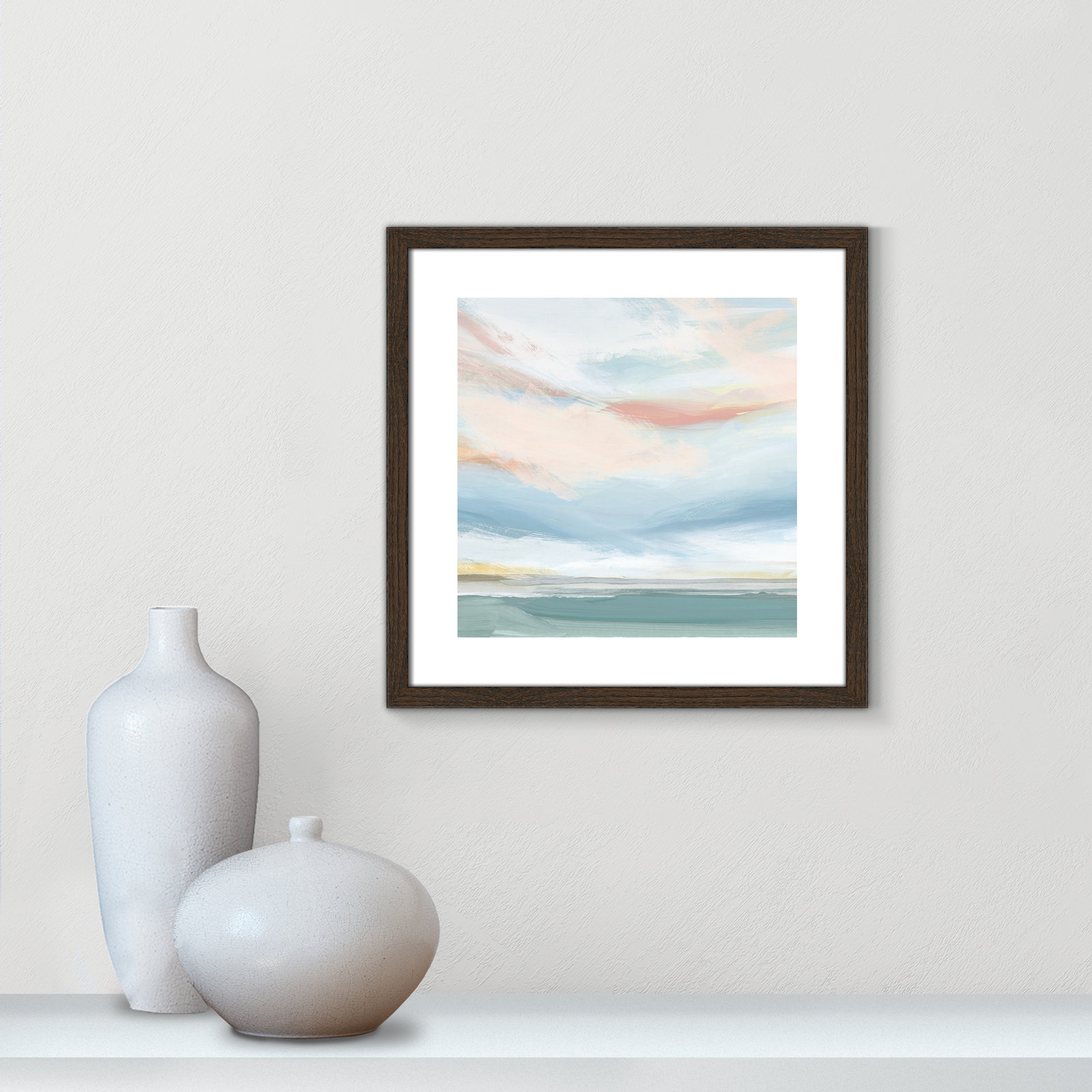 Delphi "Sweetness I" Painting by Isabelle Z, Walnut Wood Framed Paper, 18.25" H x 18.25" W x 0.75" D