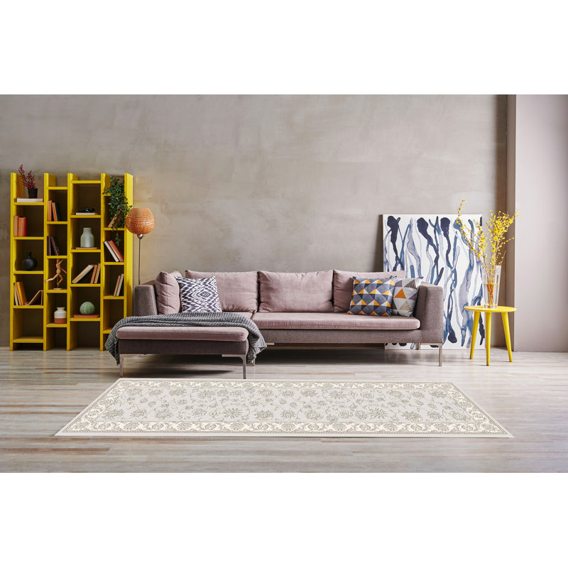 Tapis gris doux / crème Attell, Tapis de couloir 2 pi 2 po x 11 pi