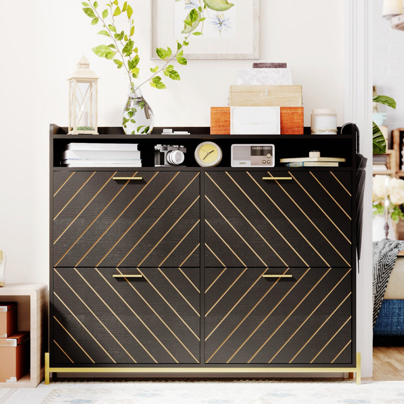 Shoe Cabinet, Entryway Storage Cabinet, Shoe Storage Organizer For Home, Shoe Storage Organizer For Home, Black