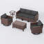 Ensemble de conversation de patio pour 5 personnes avec table basse de rangement - structure en acier galvanisé, rotin PE, coussins à séchage rapide de 4 po-811116400