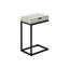 Table d'appoint en stratifié gris avec structure en métal noir - tiroir de rangement pour base de chambre à coucher et salon optionnel