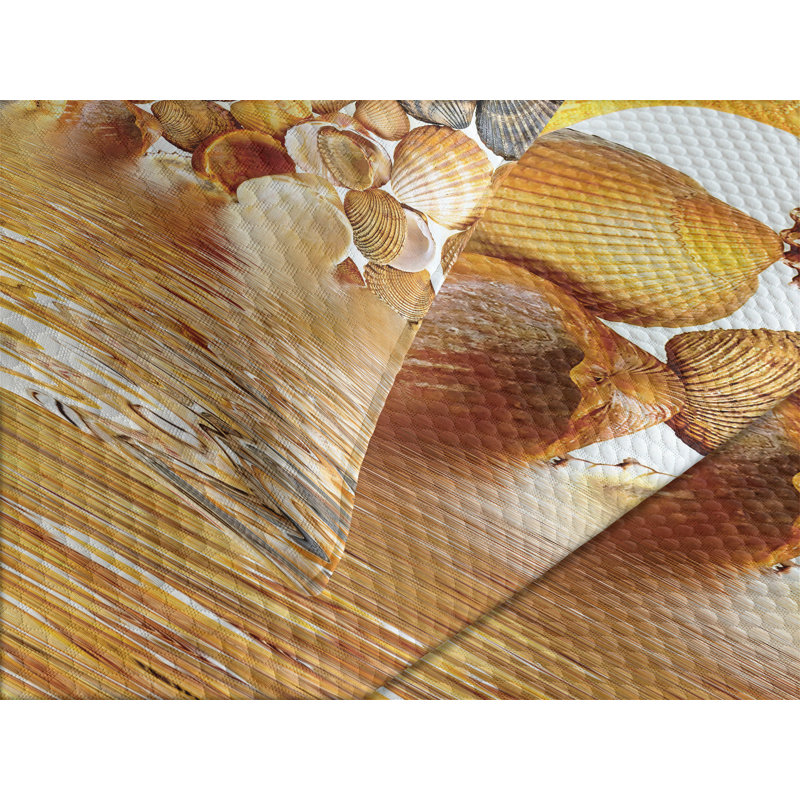 Ambesonne Beach Bedspread Sea Shells and Starfish, King Bedspread + 2 Standard Shams