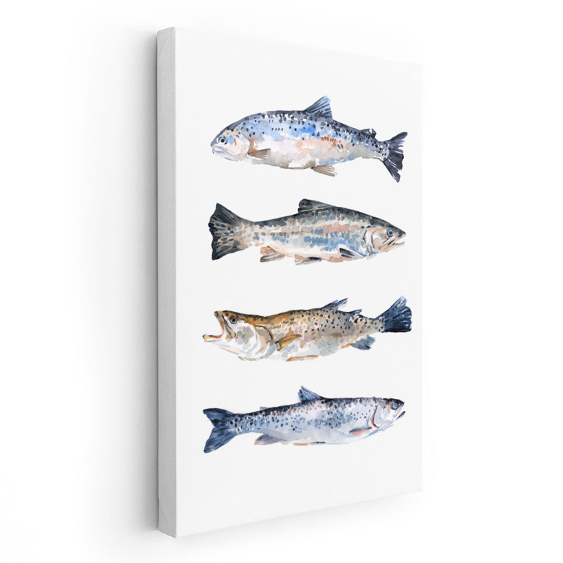 Stacked Trout II - reproduction d'art sur toile, H 30 po x l 20 po