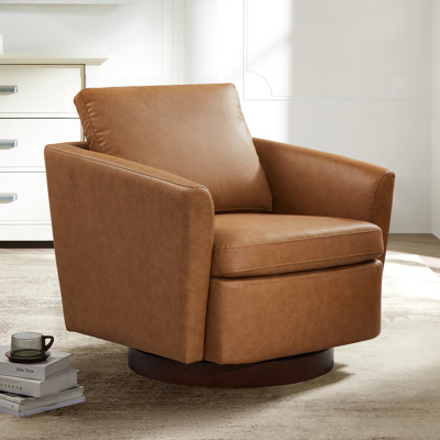 Areiana 31.5" Faux Leather Swivel Armchair
