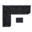Ensemble de canapé modulaire réversible noir avec dossier coussiné 7 pièces Black