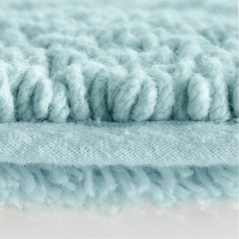1 PCS 24X44" 100% Cotton Tufted 3000 GSM Reversible Bath Rug Blue, Blue, Single - 2' x 3'8"