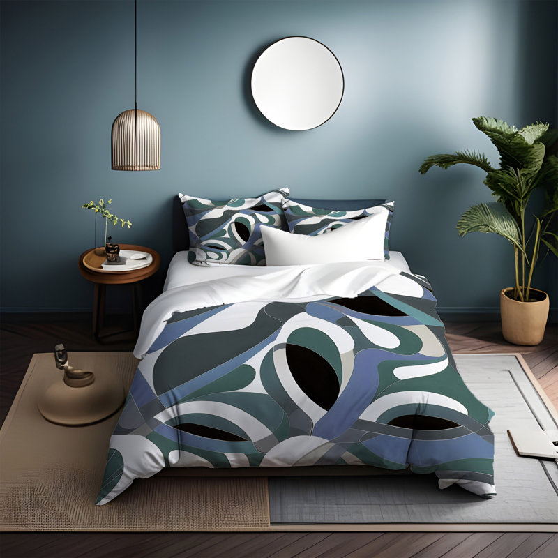 Abstract Duvet Cover, King Duvet Cover + 2 King Shams