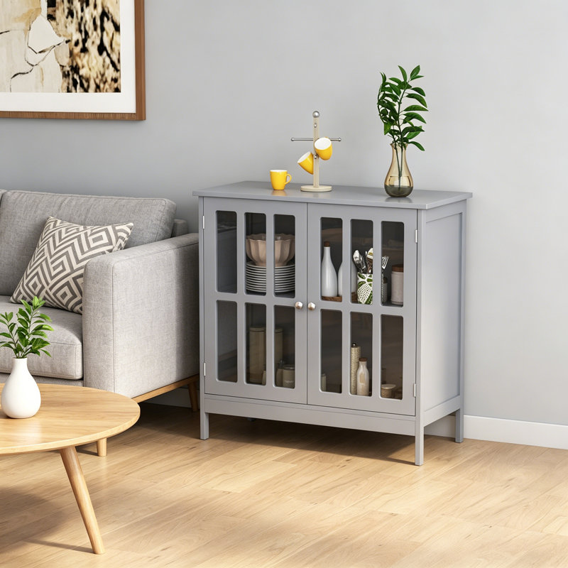 Sideboard Buffet, Storage Cabinet, Gray Cabinet