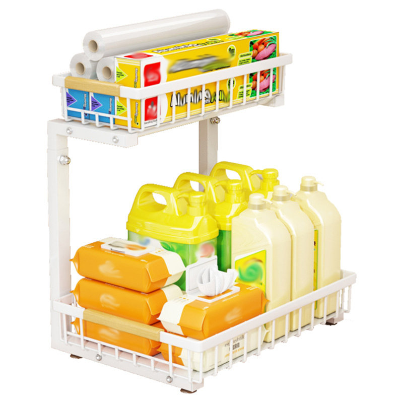 Plastic Under Sink Organizer, White