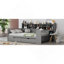 Lit de jour double avec tablettes de rangement, lit multifonctionnel avec deux tiroirs de rangement et bureau d'étude, gris-268802904