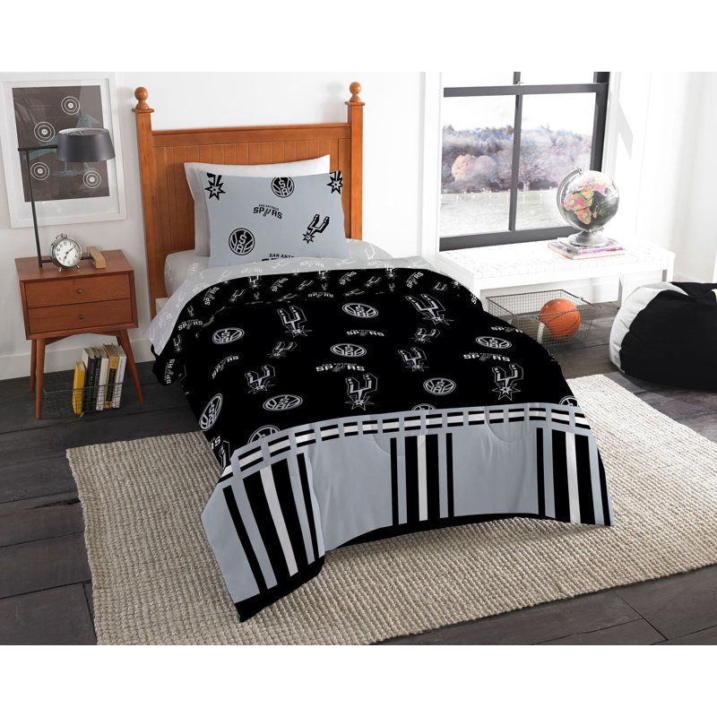 Ensemble d’confort pour équipe nba, Édredon simple + 3 pièces supplémentaires, Spurs de San Antonio