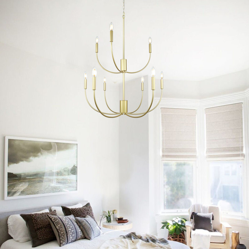 Yanibel 9 - Light Dimmable Simple Modern Large Chandelier, Gold