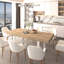Grande table de salle à manger moderne extensible pour 6 8 10 personnes, grande table extensible en bois avec rails lisses et silencieux