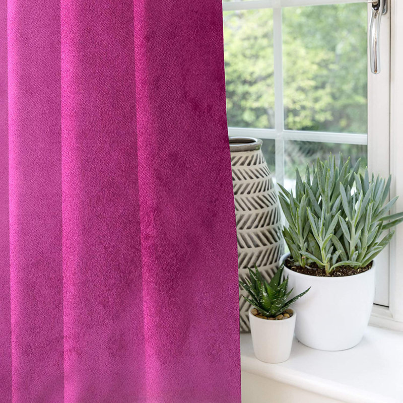 Socotrine Blackout Curtain Pair, Width 228 x Drop 137cm, Pink