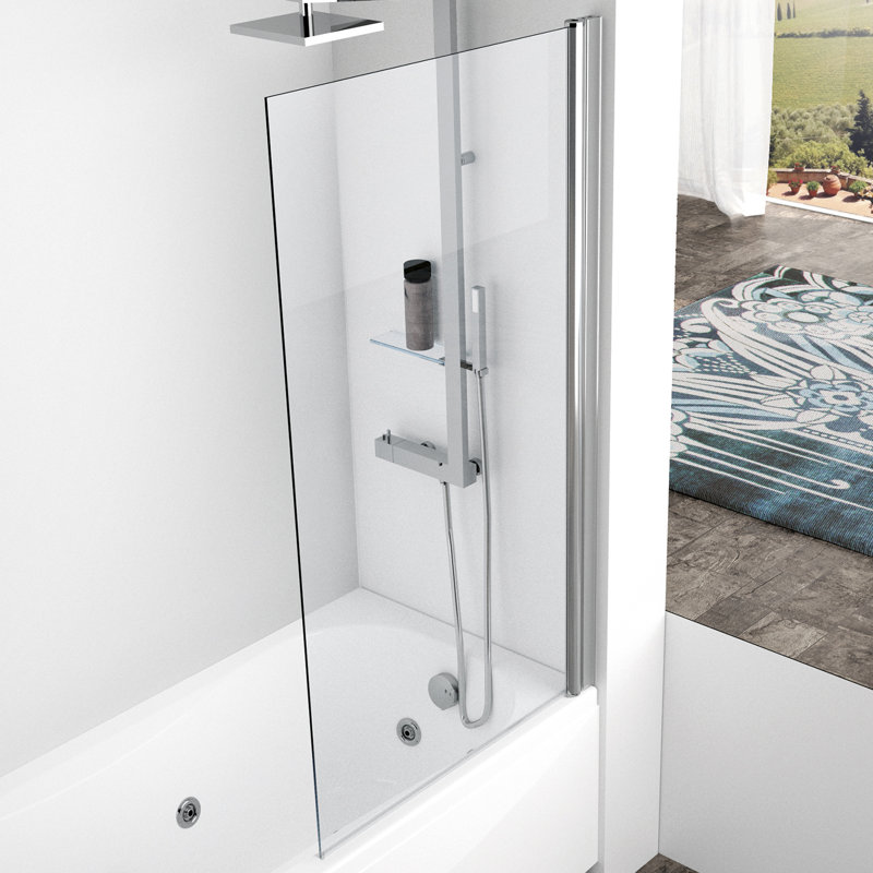Aurora Pivot Semi-Frameless Tub Door with Clear Glass, 1500 mm x 850 mm