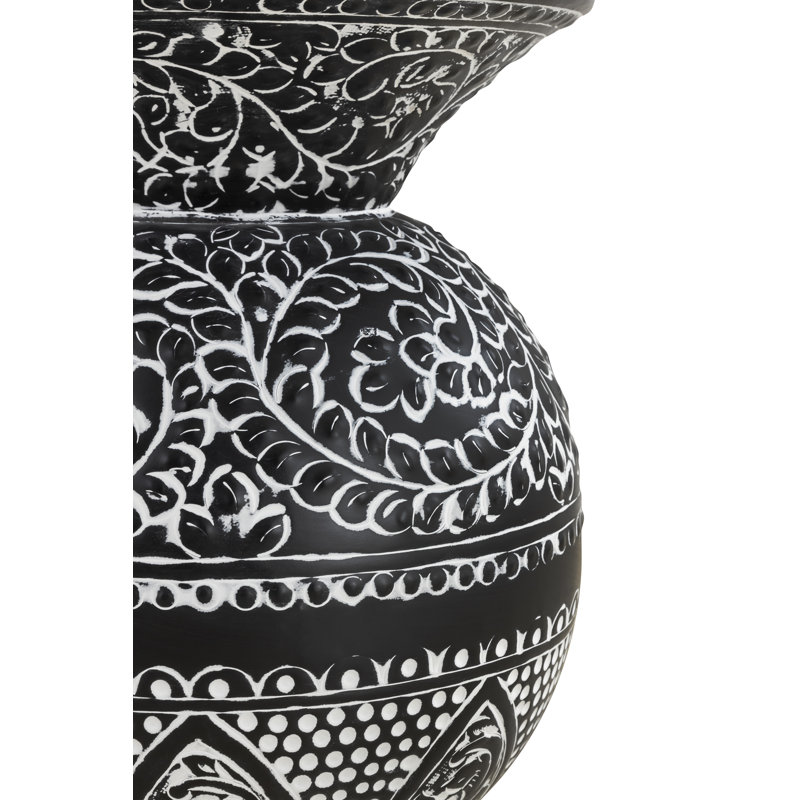 Aaliana Black and White Patterned End Table