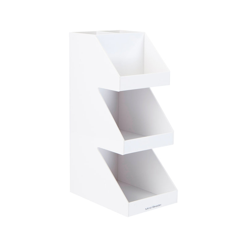 White Acrylic 3-Tier Coffee and Tea Condiment Organizer