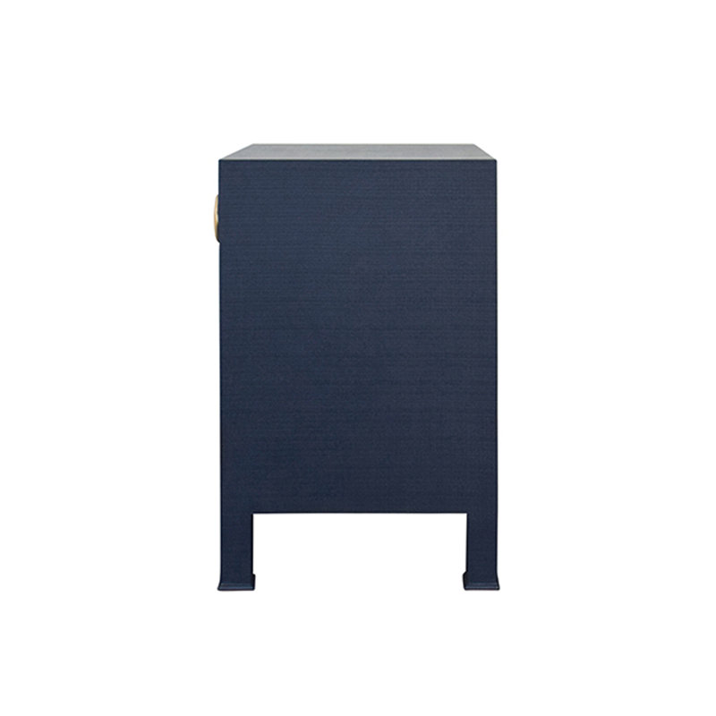Malcolm Solid Wood End Table, Navy