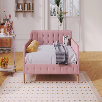 Full Size Upholstered Daybed With 4 Support Legs