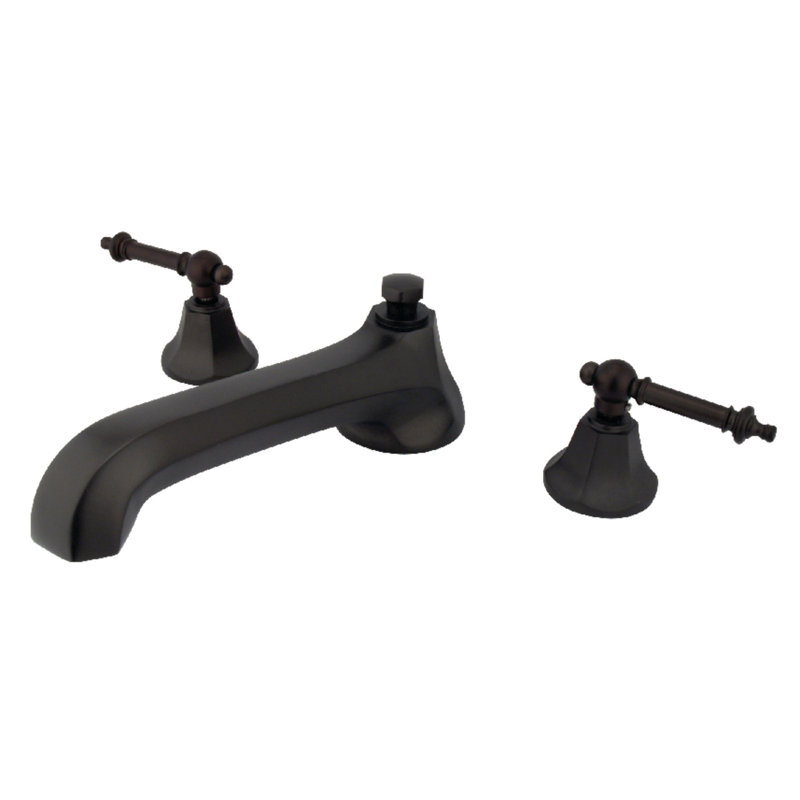 Kingston Brass Metropolitan Two-Handle 3-Hole Deck Mount Roman Tub Faucet, Oil Rubbed Bronze