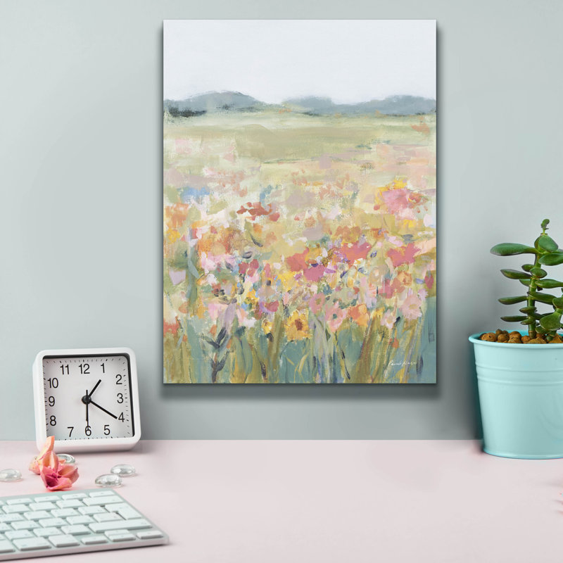 Art mural sur toile Dakota Fields «Wildflower Meadow Neutral» par Pamela Munger, H 16 po x l 12 po x P 0,75 po