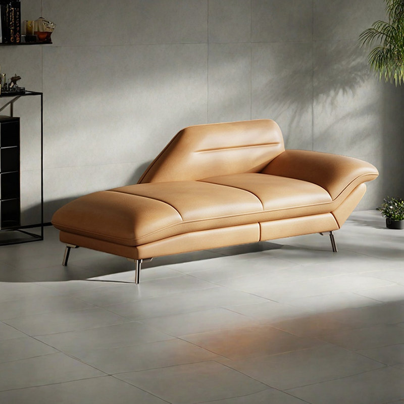 Méridiennes d'intérieur en cuir Living Room, Orange, Orienté à droite