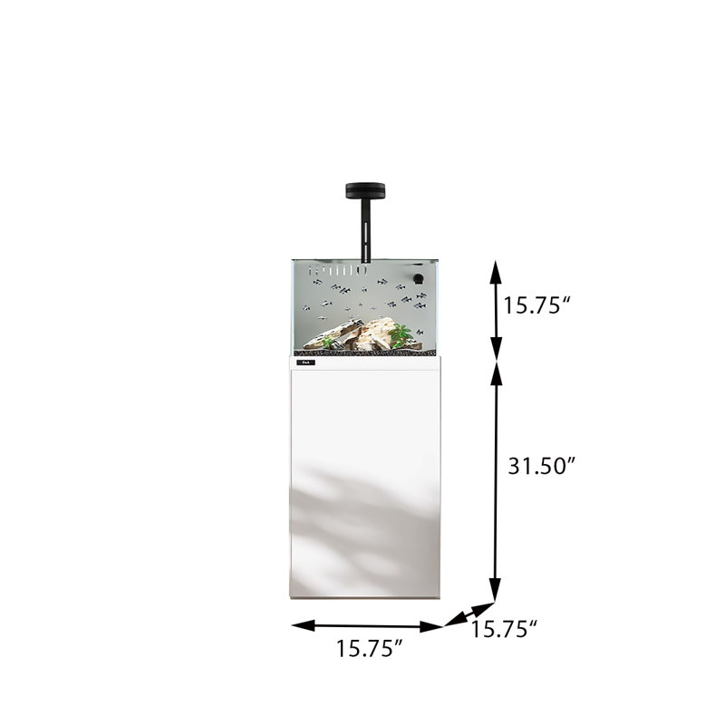 Aquarium en verre blanc transparent de 15,75 po pour la filtration de l'eau, 47.24" H x 15.75" W x 15.75"D