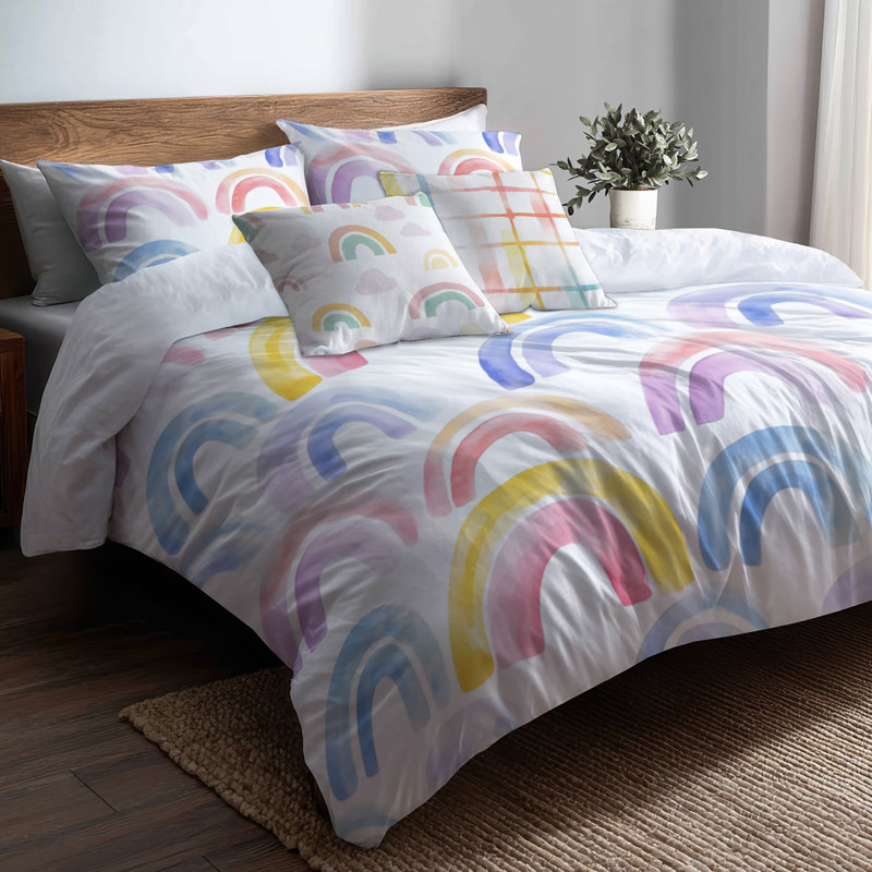 Ensemble de literie pour enfants 5 pièces - Housse de couette et coussin décoratif, Lit simple