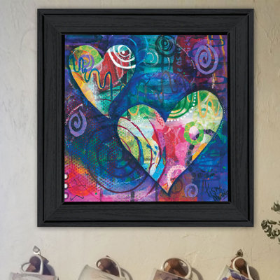 «Hearts», art mural encadré pour salon, impression murale par Lisa Morales