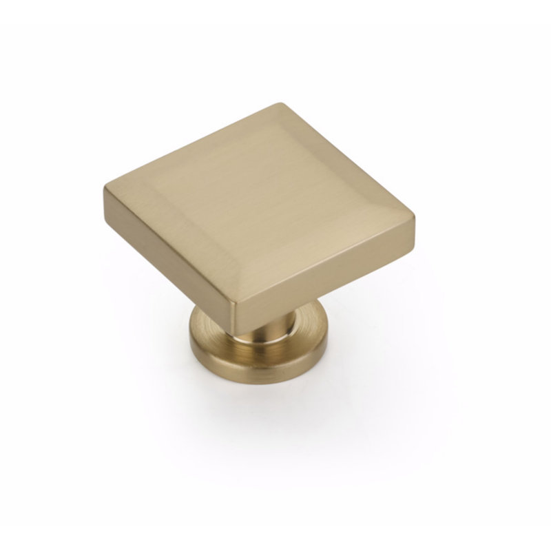 Heathrow Square Knob, Signature Satin Brass