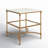 Libertine Genuine Marble and Metal End Table with Glass Storage Shelf-63189042
