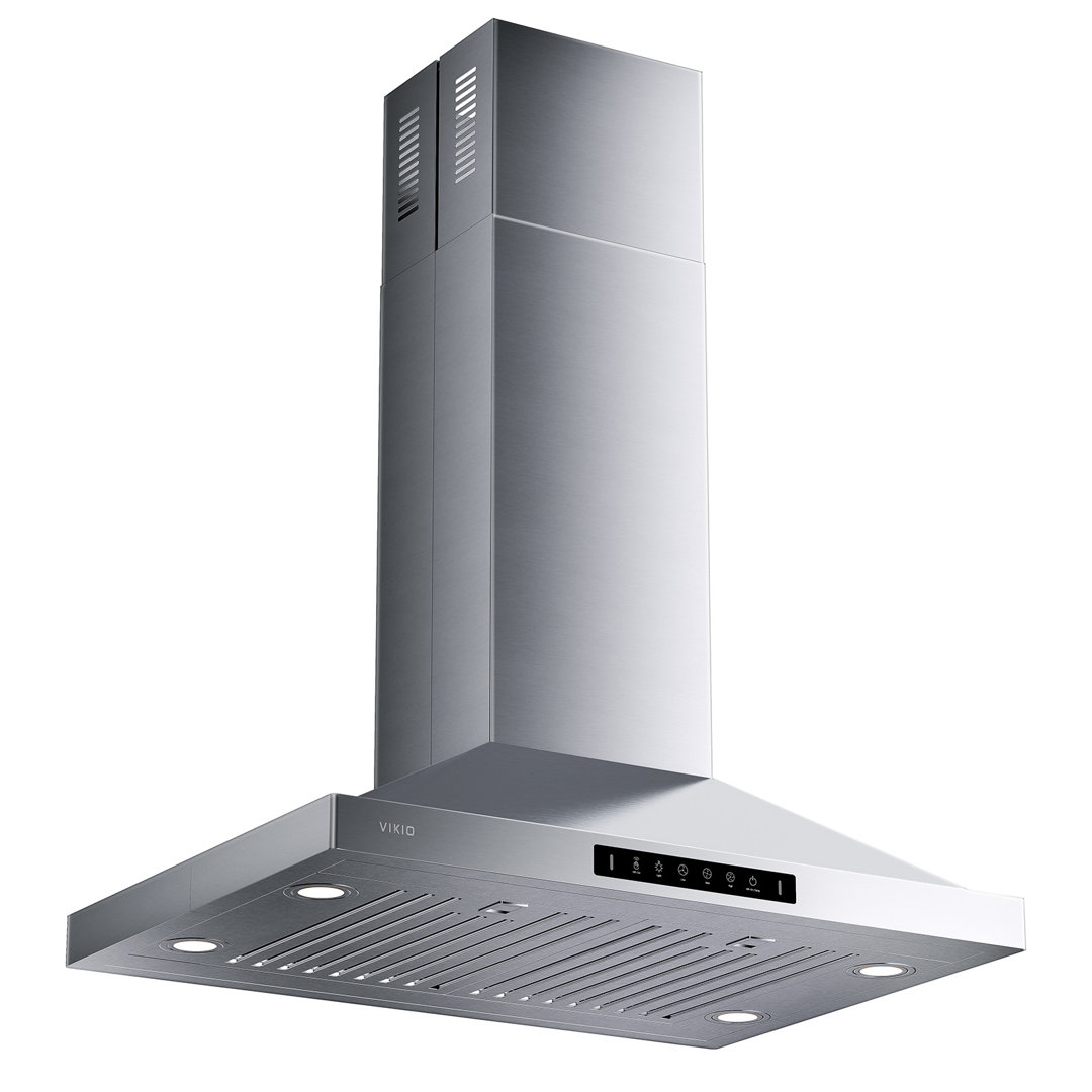 VIKIO 30’’ 600CFM Convertible Island Range Hood With LED Lights