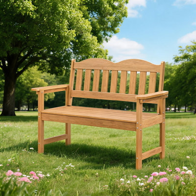 Banc en bois pour 2 personnes pour 2 personnes, banc de jardin d'une capacité de 800 lb et 47 po, banc de véranda en bois résistant aux intempéries avec dossier confortable, pieds épais, pour porche, patio, cour, parc, balcon.