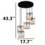 Luminaire suspendu cage en métal 5 lumières