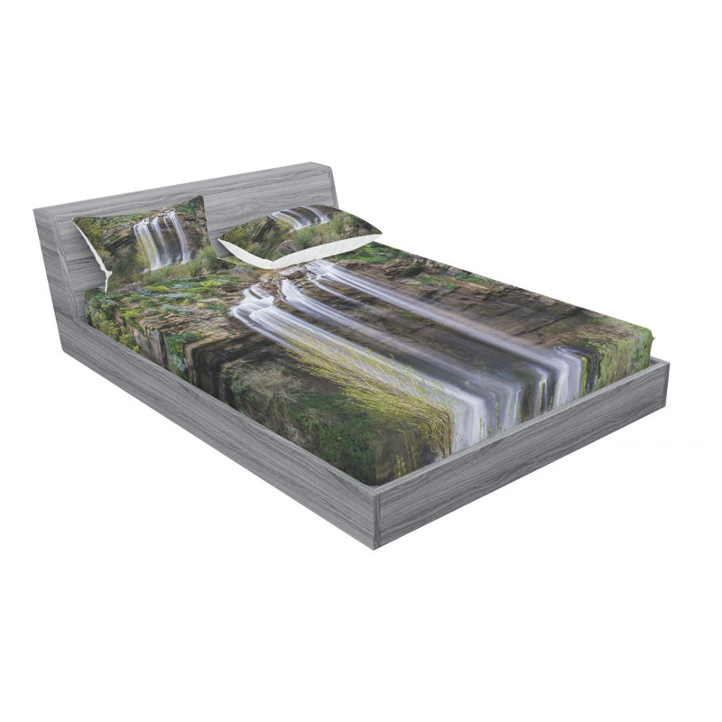 Ensemble de draps Waterfall Jungle Corleone, Ensemble de draps pour lit double avec un drap-hou
