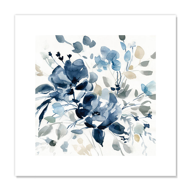 Indigo Garden II - peinture sans cadre, H 16 po x l 16 po x P 0,1 po