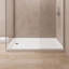 Base de douche rectangulaire 60 po x 36 po, conception à seuil simple en acrylique blanc avec drain central, surface antidérapante-119120458