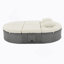 Lit de jour d'extérieur pour terrasse avec coussins et coussins, chaise longue inclinable en rotin-1529812836