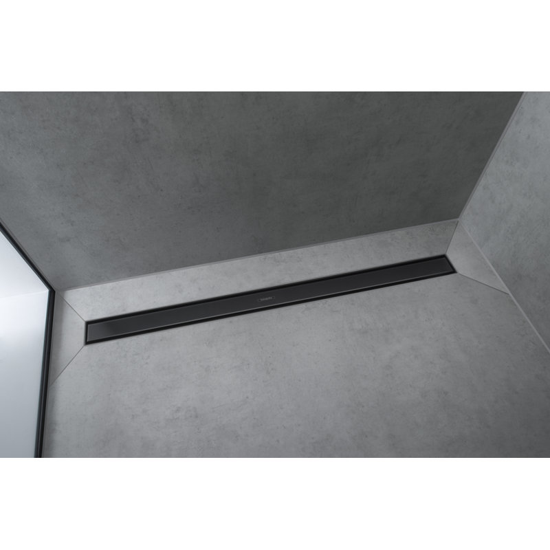 Hansgrohe RainDrain Match Trim Zero/ Tile 59 1/8" with Height Adjustable Frame, Matte Black