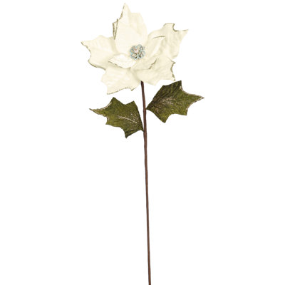 Christmas Jeweled Poinsettia Floral Stems