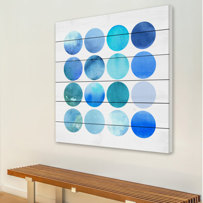 Pois bleus - impression sur bois