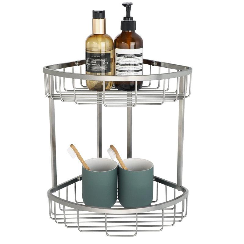Newsom Drill / Screw Stainless Steel Shower Caddy,  Brushed