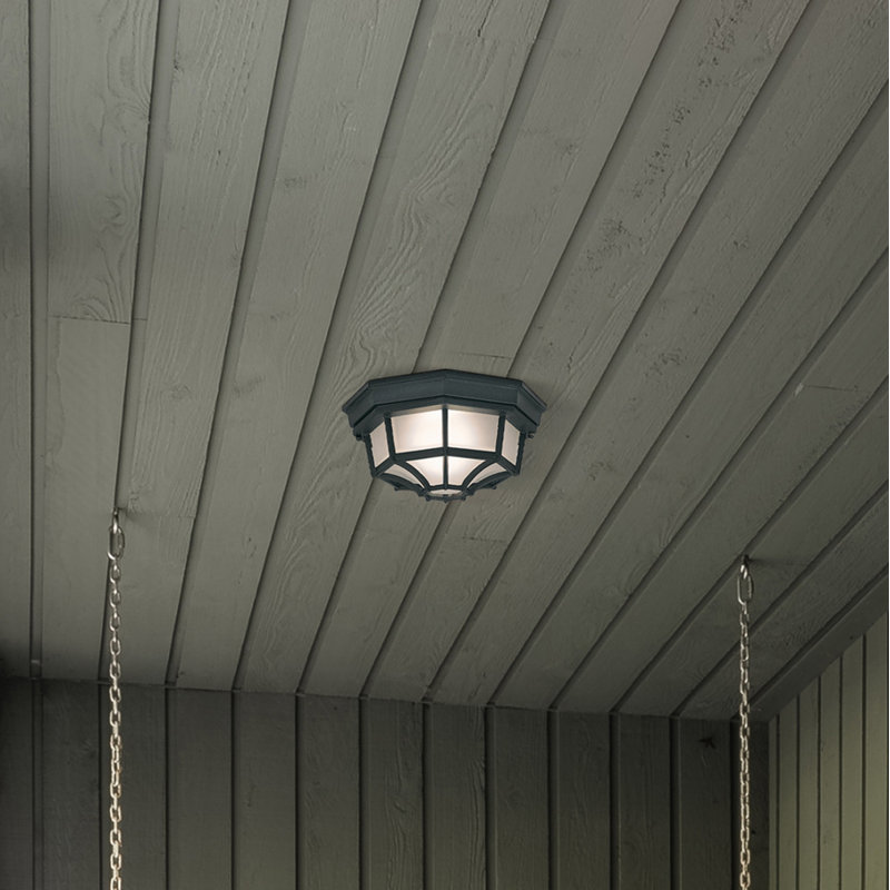 Slusser Glass Flush Mount, Black